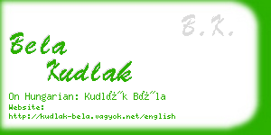 bela kudlak business card